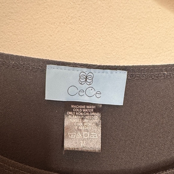 CeCe Black Puff Sleeve Blouse - Picture 2 of 3